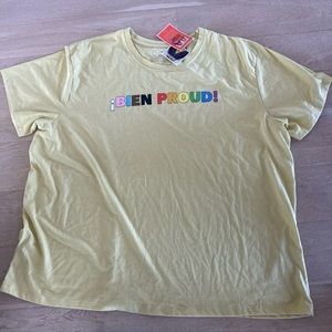 JZD size 4X Bien Proud (LGBTQIA Pride) Yellow Tee Shirt Top (Target)